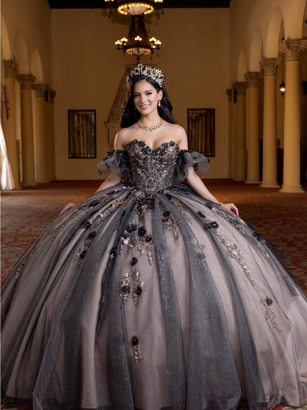 Mori Lee Black Sweet 16 and Quince
